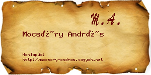 Mocsáry András névjegykártya