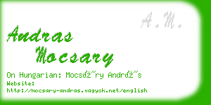 andras mocsary business card